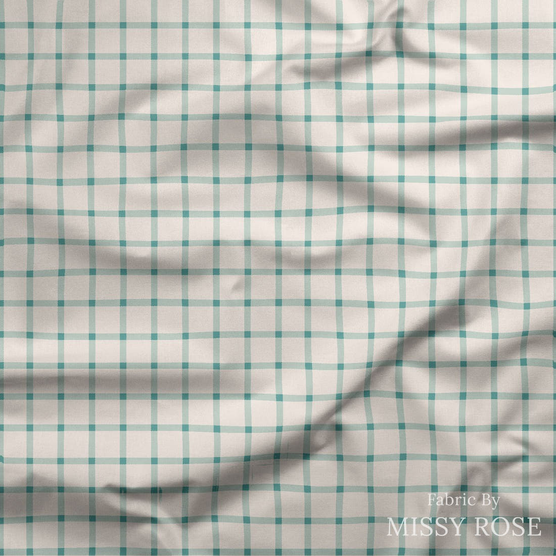 Indy Bloom Fabric Boho Gingham 08 draped fabric mockup - custom printed fabric by the metre | Fabric by Missy Rose