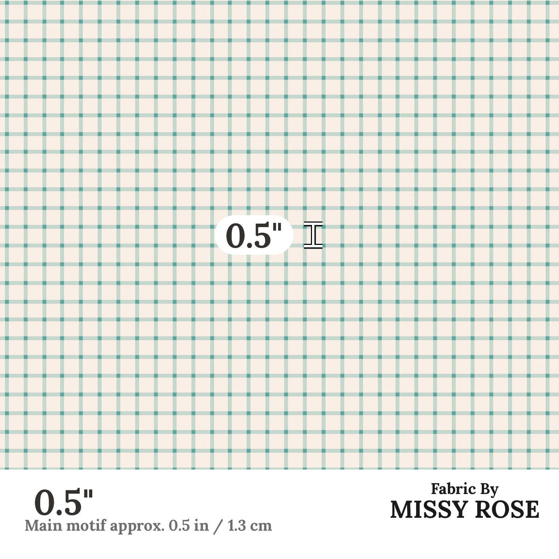Indy Bloom Fabric Boho Gingham 08 0.5 inch print scale guide | Fabric by Missy Rose