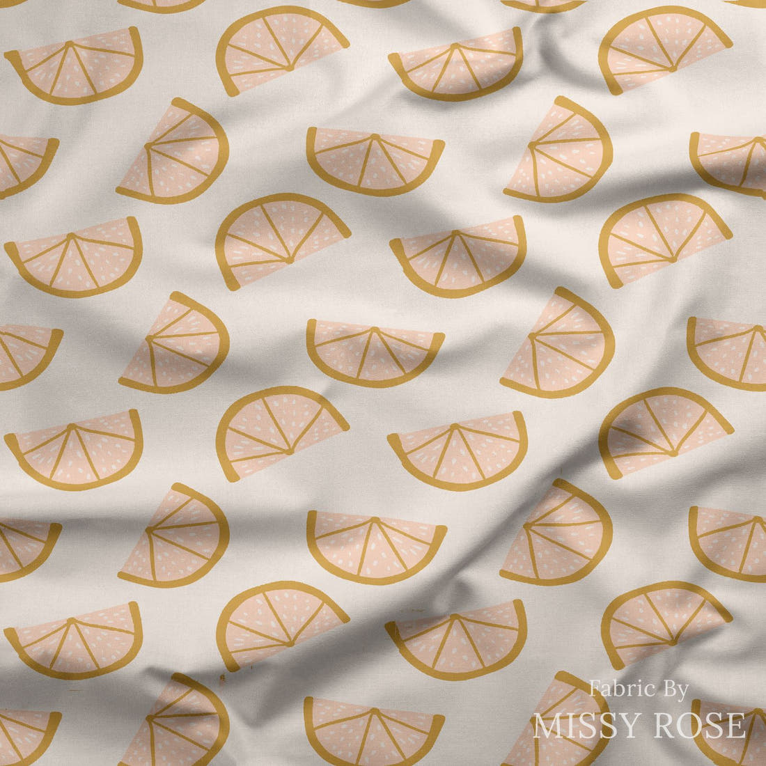 Indy Bloom Fabric Boho Lemons Cream 12 draped fabric mockup - custom printed fabric by the metre | Fabric by Missy Rose