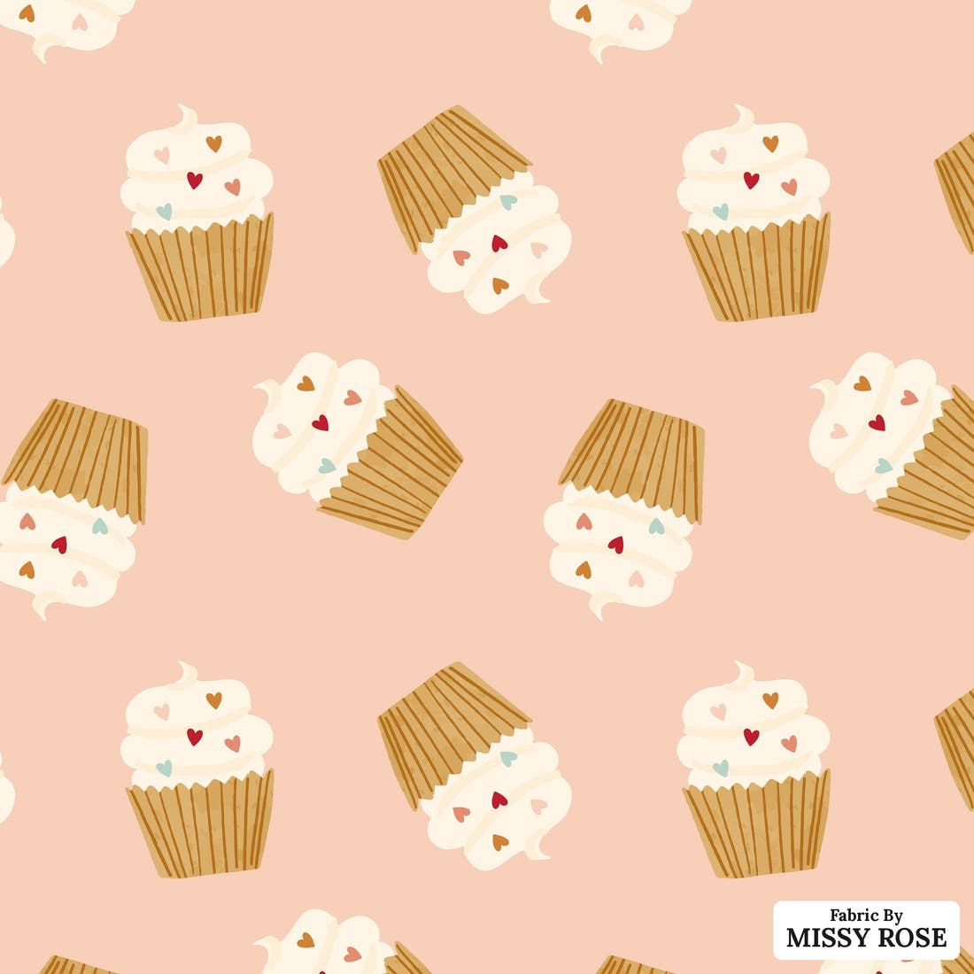 Indy Bloom Fabric Candy Crush Cuppy Cakes 02 flat view of the printed design | Fabric by Missy Rose