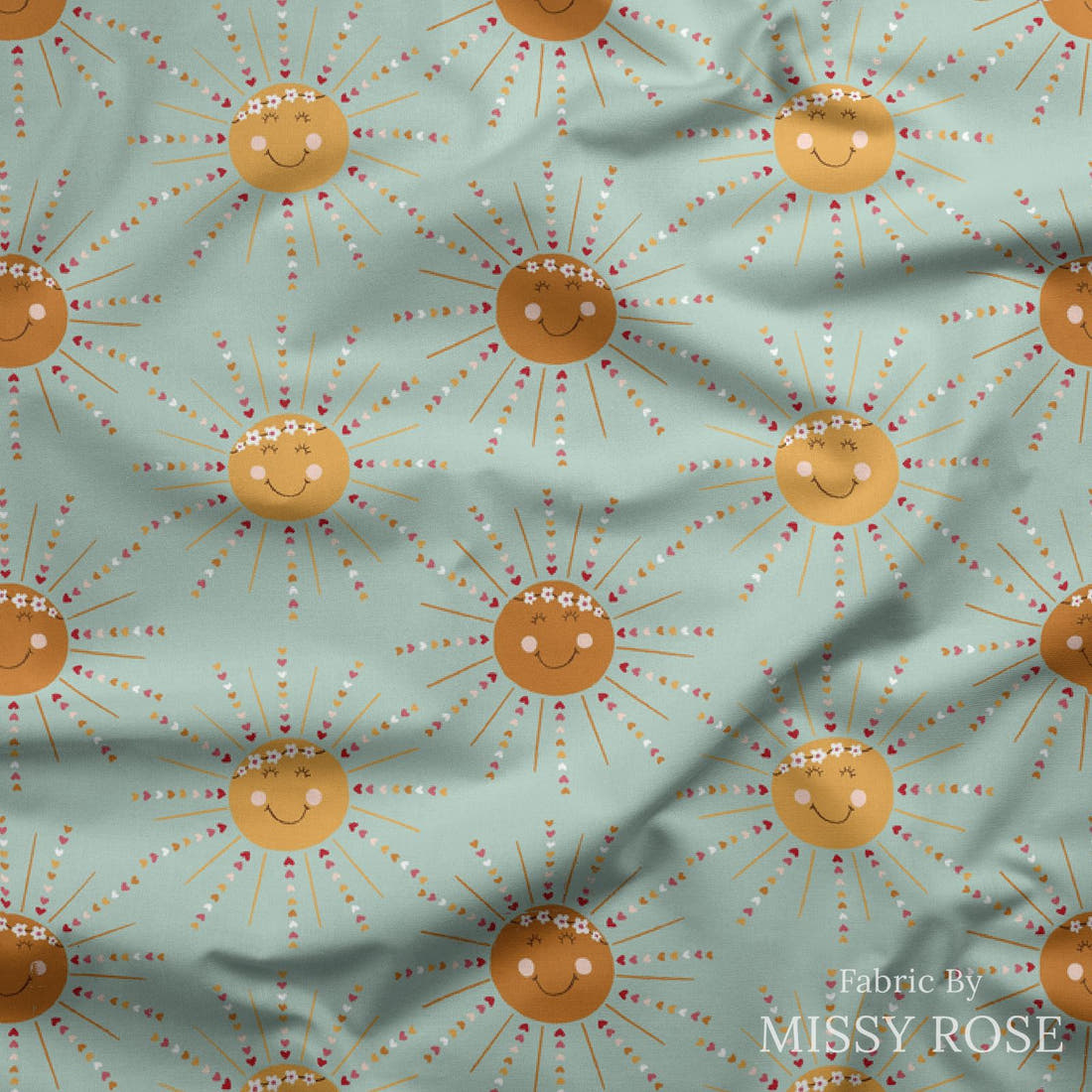 Indy Bloom Fabric Candy Crush Happy Hippy 07 draped fabric mockup - custom printed fabric by the metre | Fabric by Missy Rose