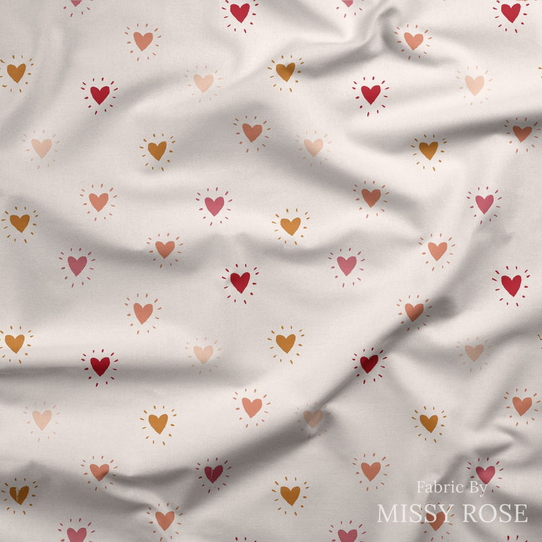 Indy Bloom Fabric Candy Crush Heart Throb 08 draped fabric mockup - custom printed fabric by the metre | Fabric by Missy Rose