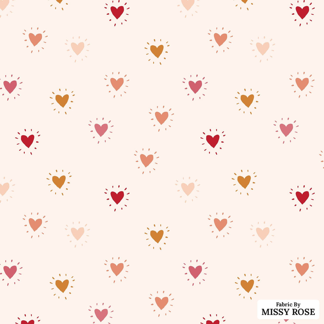 Indy Bloom Fabric Candy Crush Heart Throb 08 flat view of the printed design | Fabric by Missy Rose