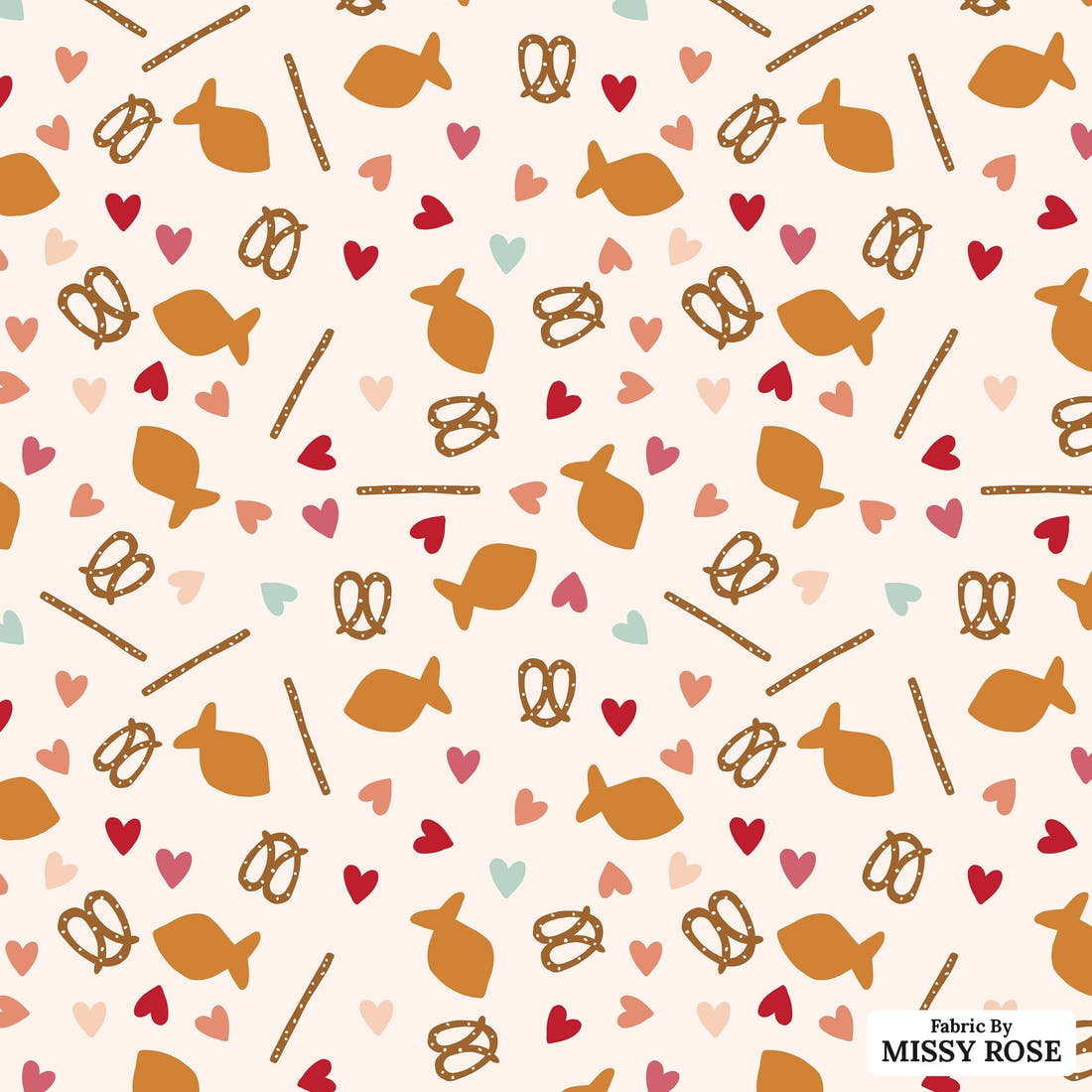 Indy Bloom Fabric Candy Crush Valentine Snax 10 flat view of the printed design | Fabric by Missy Rose