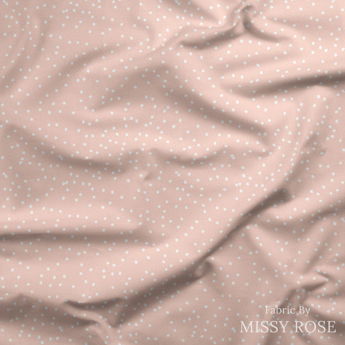 Indy Bloom Fabric Christmas Blush Snow 34 draped fabric mockup - custom printed fabric by the metre | Fabric by Missy Rose