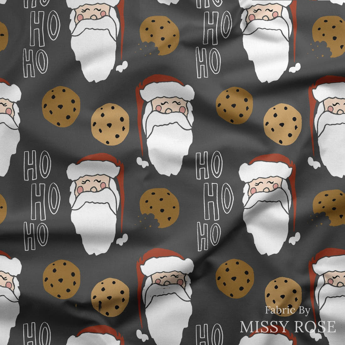 Indy Bloom Fabric Christmas Cookies 22 draped fabric mockup - custom printed fabric by the metre | Fabric by Missy Rose