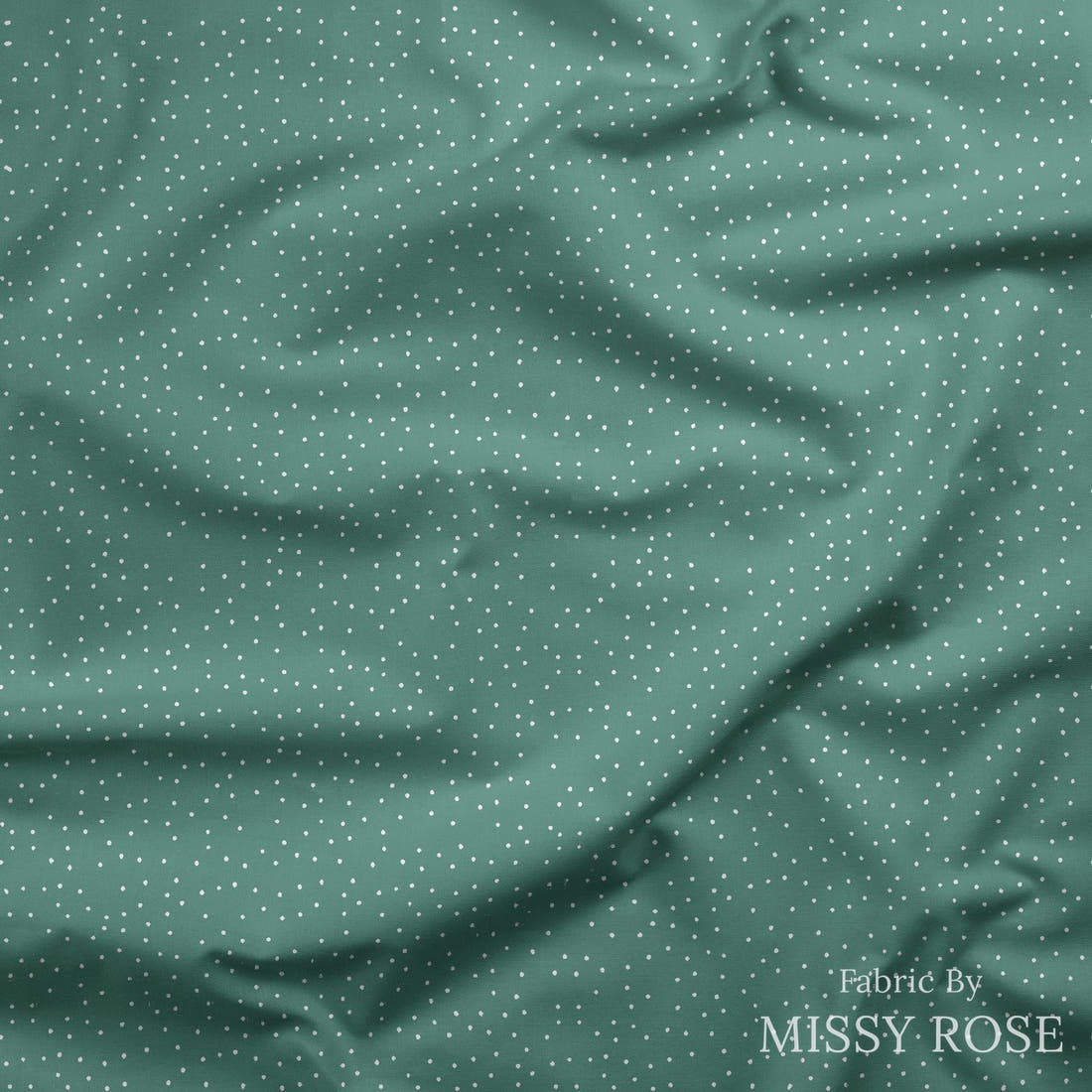 Indy Bloom Fabric Christmas Green Snow 43 draped fabric mockup - custom printed fabric by the metre | Fabric by Missy Rose