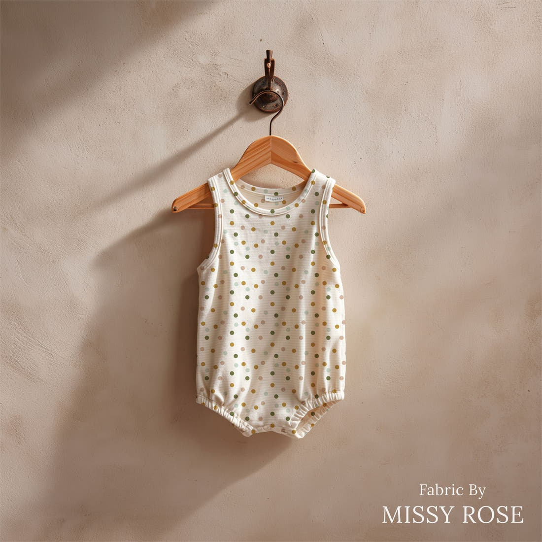 Indy Bloom Fabric Daisy Dreams Confetti 09 sewn into a baby romper - custom printed fabric | Fabric by Missy Rose