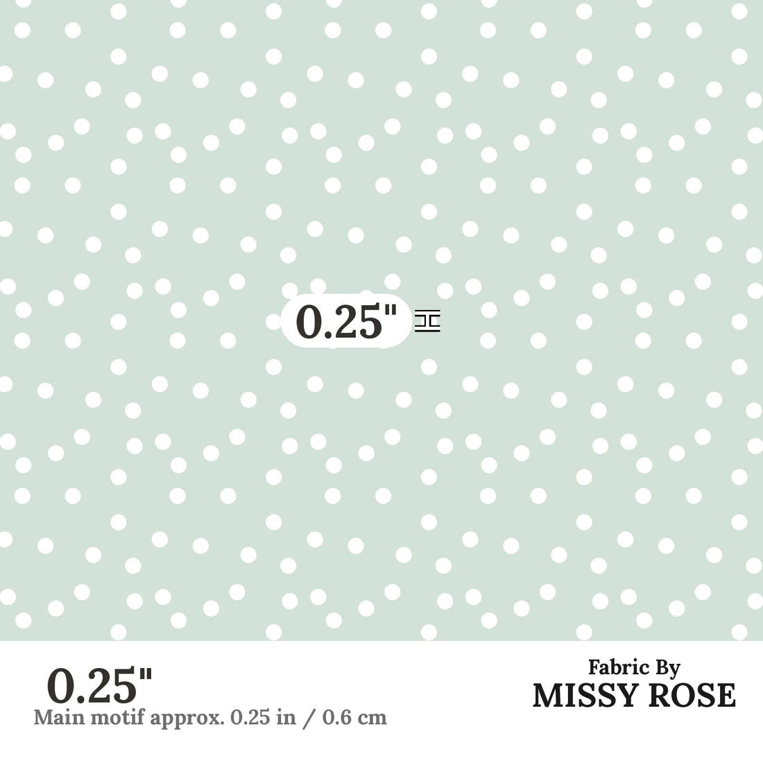 Indy Bloom Fabric Daisy Dreams Dots on Ice 11 0.25 inch print scale guide | Fabric by Missy Rose