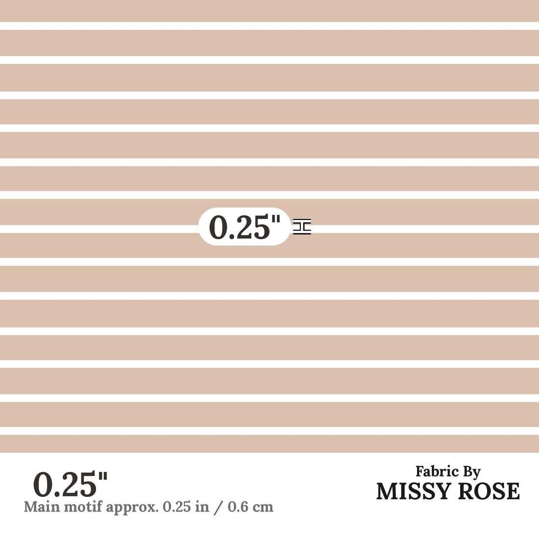 Indy Bloom Fabric Daisy Dreams Stripe on Blush 06 0.25 inch print scale guide | Fabric by Missy Rose