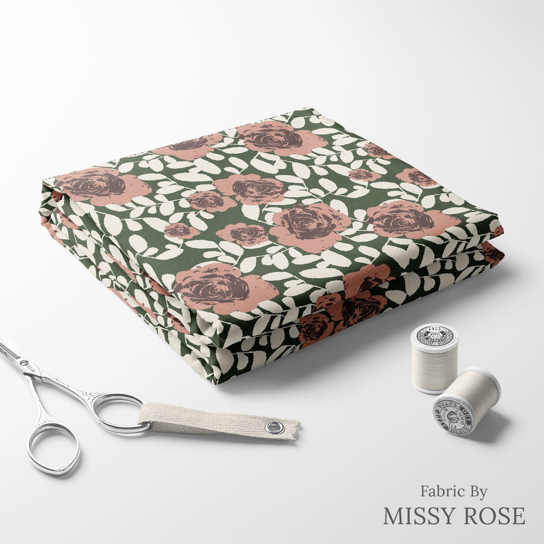 Indy Bloom Fabric Desert Rose Garden 06 folded fabric stack with matching thread - pre-order fabric Australia | Fabric by Missy Rose