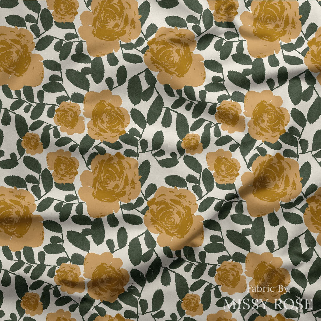 Indy Bloom Fabric Desert Rose Golden 07 draped fabric mockup - custom printed fabric by the metre | Fabric by Missy Rose