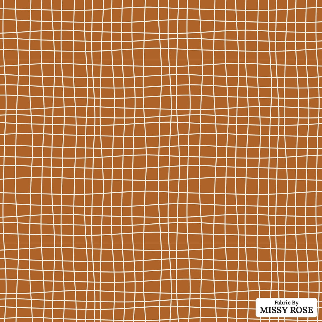 Indy Bloom Fabric Desert Rose Grid Copper 13 flat view of the printed design | Fabric by Missy Rose