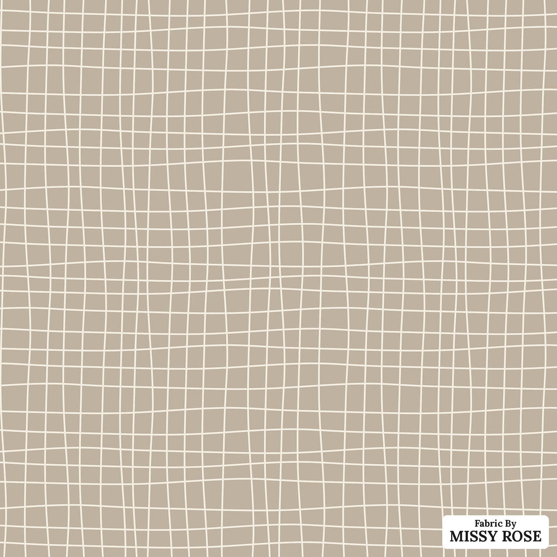 Indy Bloom Fabric Desert Rose Grid Grey 14 flat view of the printed design | Fabric by Missy Rose