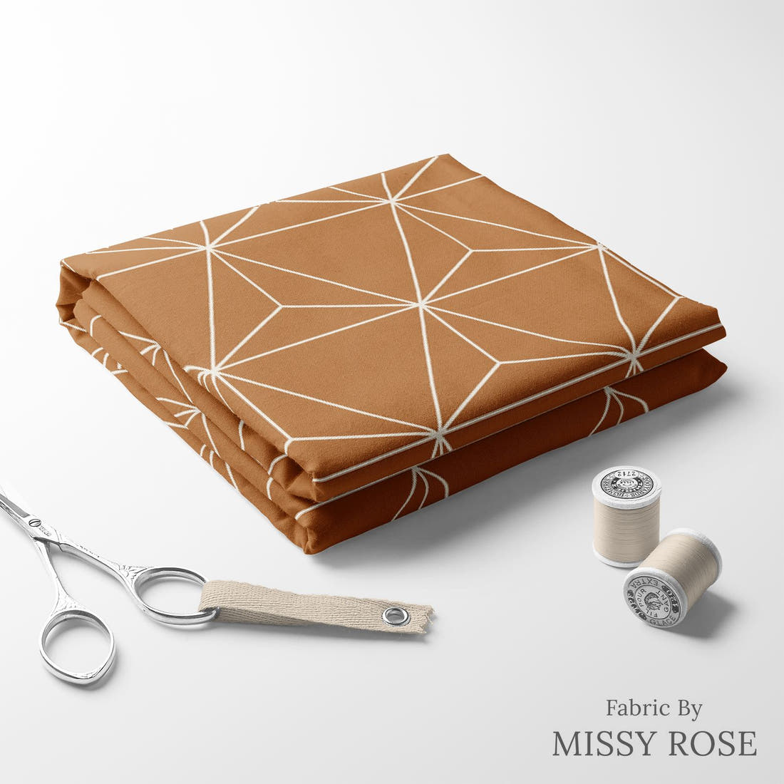 Indy Bloom Fabric Desert Rose Luxe Copper 17 folded fabric stack with matching thread - pre-order fabric Australia | Fabric by Missy Rose