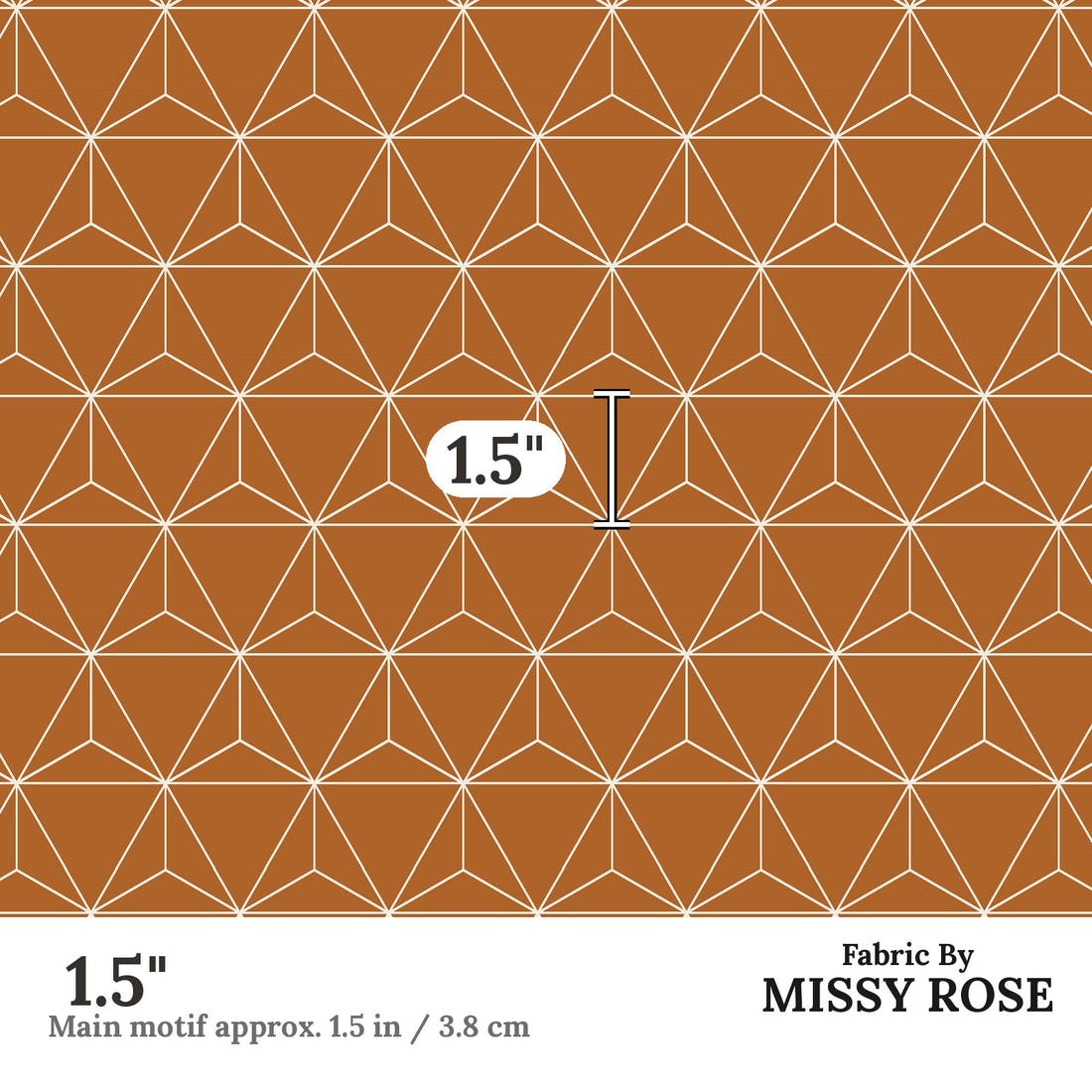 Indy Bloom Fabric Desert Rose Luxe Copper 17 1.5 inch print scale guide | Fabric by Missy Rose