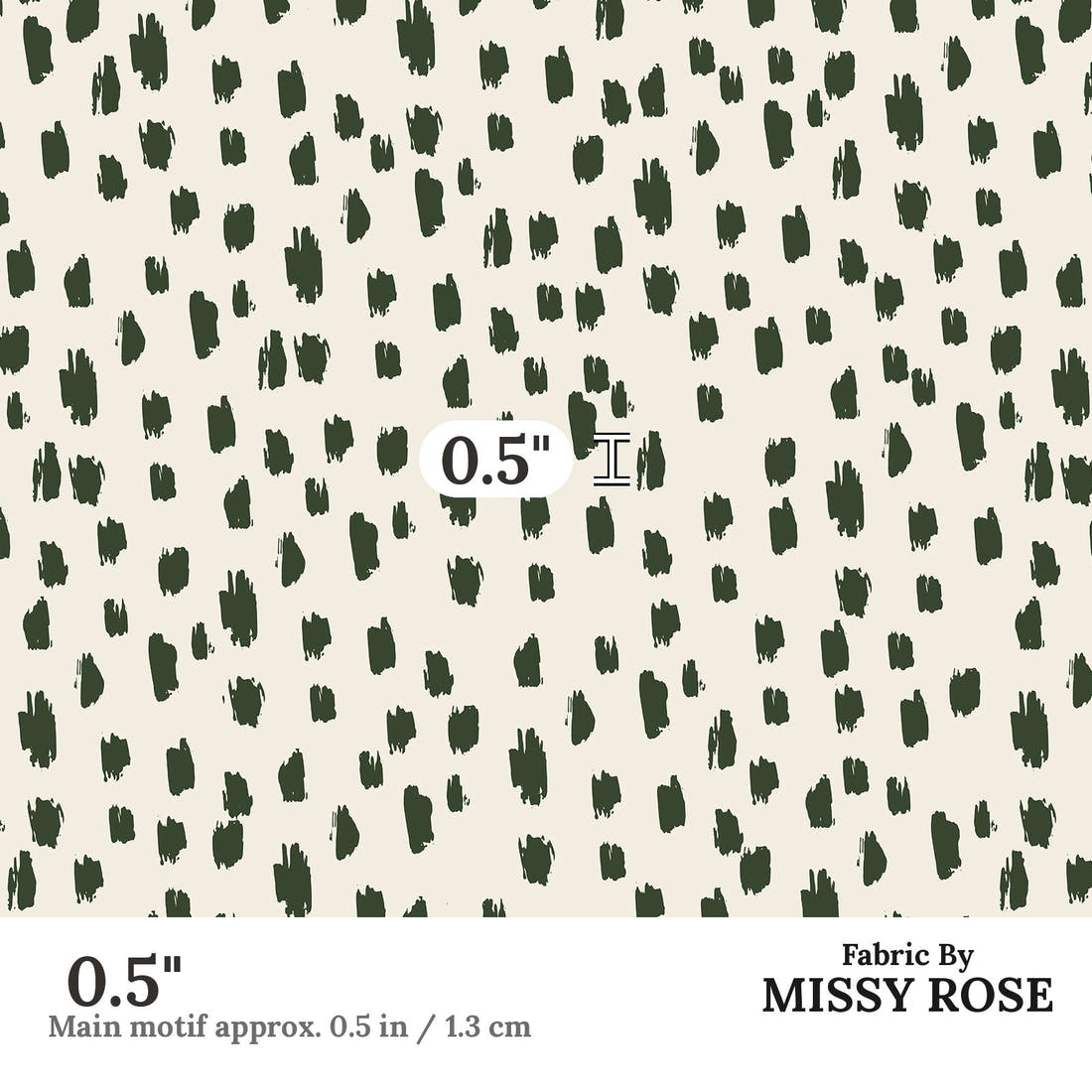 Indy Bloom Fabric Desert Rose Mammillaria Cream 15 0.5 inch print scale guide | Fabric by Missy Rose