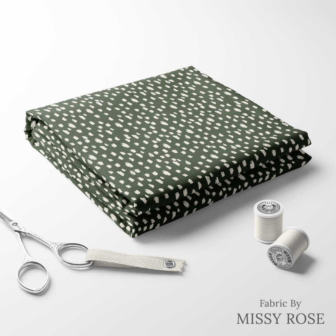 Indy Bloom Fabric Desert Rose Mammillaria Olive 16 folded fabric stack with matching thread - pre-order fabric Australia | Fabric by Missy Rose