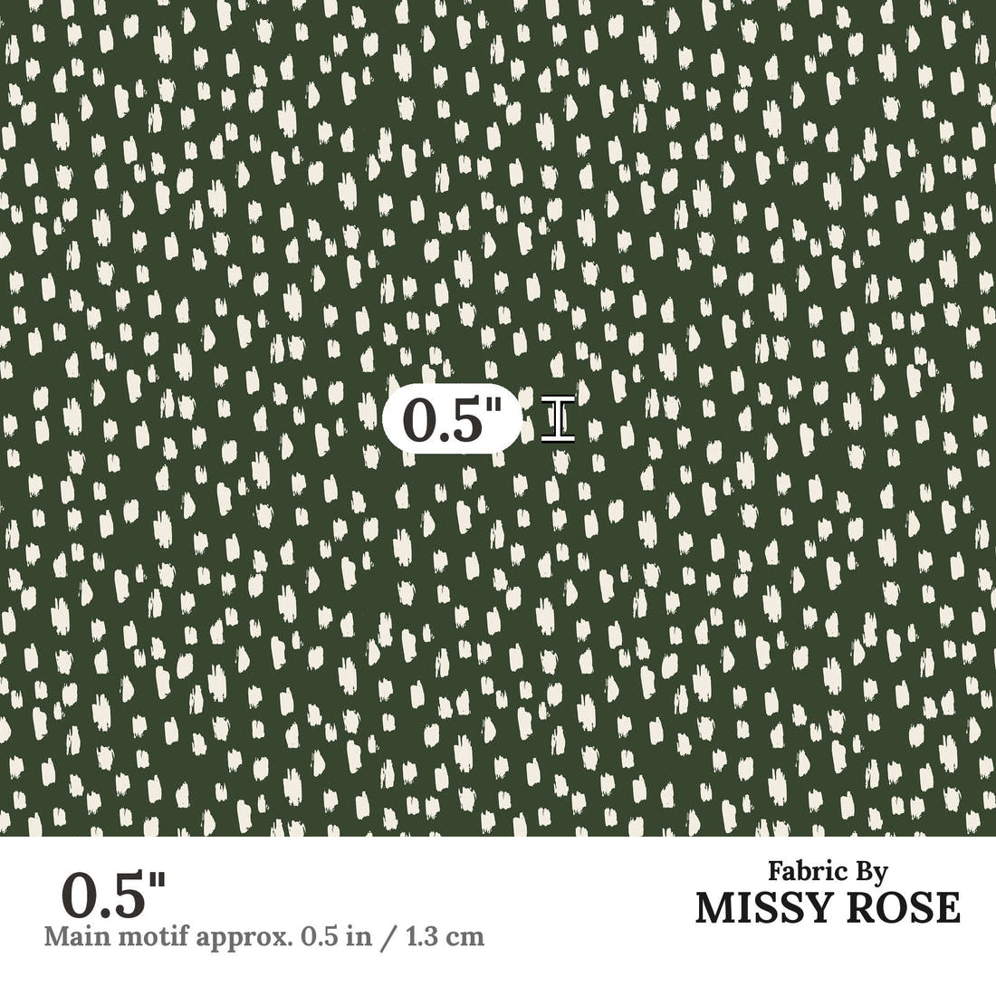 Indy Bloom Fabric Desert Rose Mammillaria Olive 16 0.5 inch print scale guide | Fabric by Missy Rose