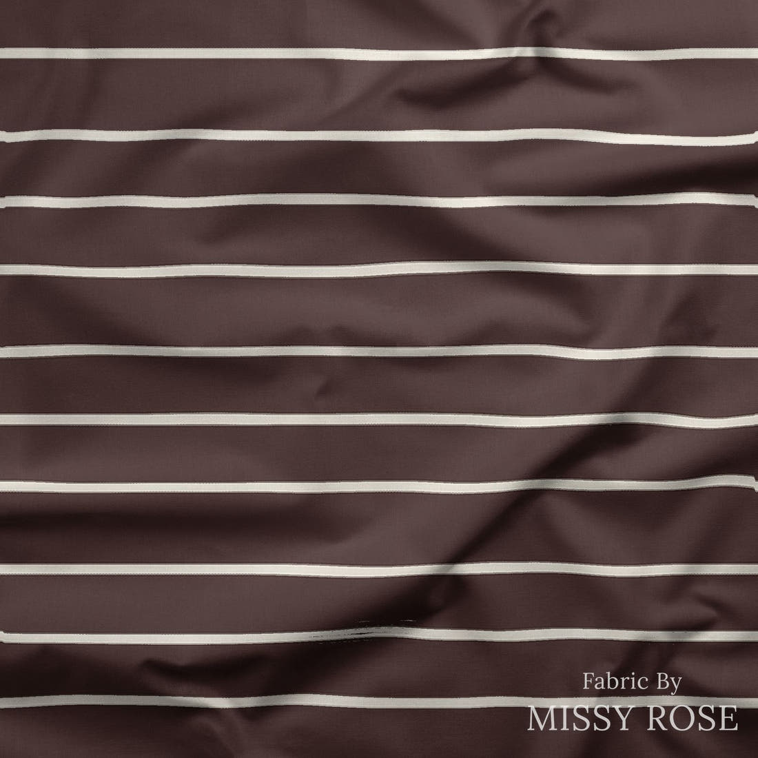 Indy Bloom Fabric Desert Rose Maroon Stripe 10 draped fabric mockup - custom printed fabric by the metre | Fabric by Missy Rose