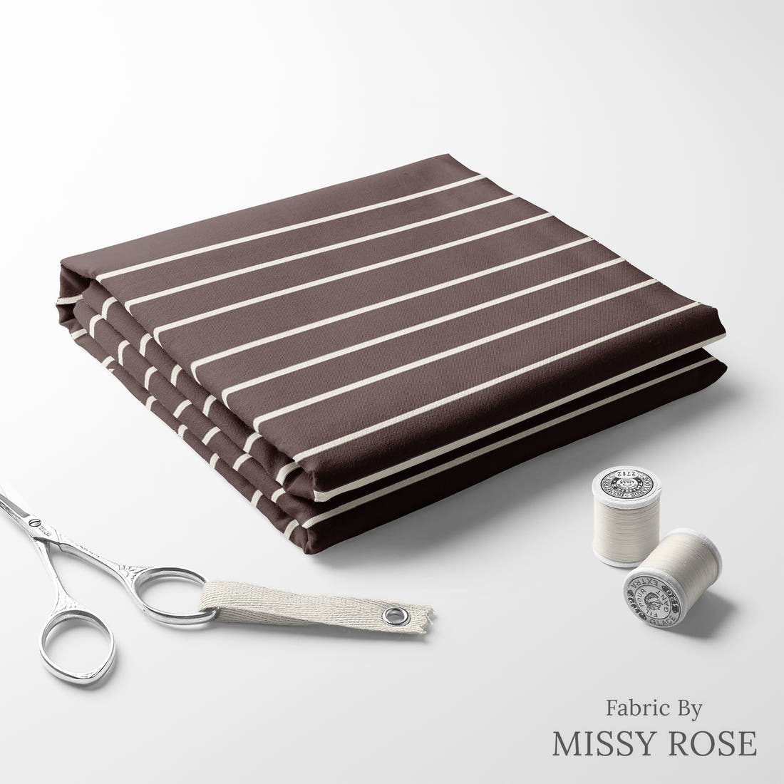 Indy Bloom Fabric Desert Rose Maroon Stripe 10 folded fabric stack with matching thread - pre-order fabric Australia | Fabric by Missy Rose