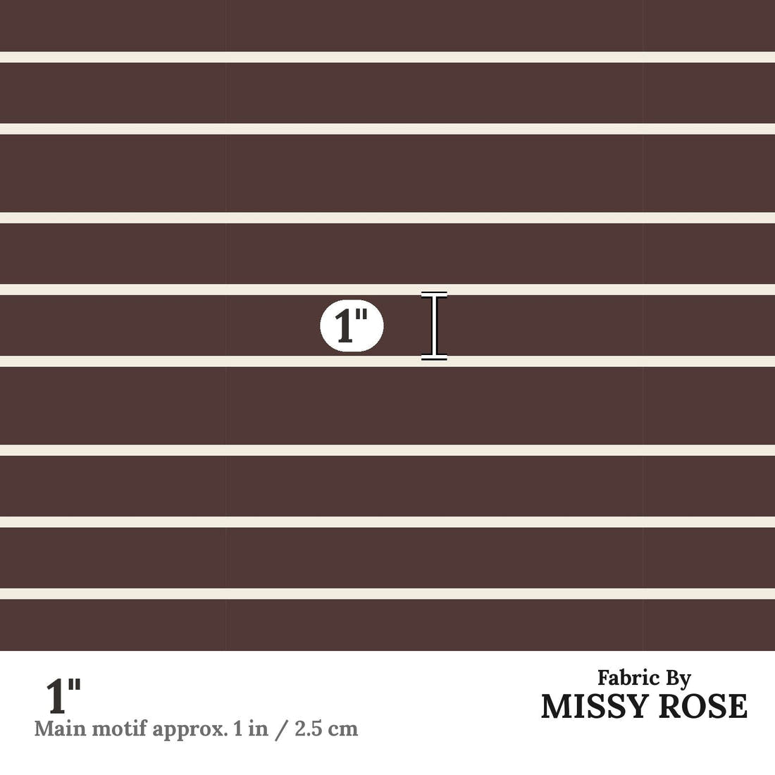 Indy Bloom Fabric Desert Rose Maroon Stripe 10 1 inch print scale guide | Fabric by Missy Rose