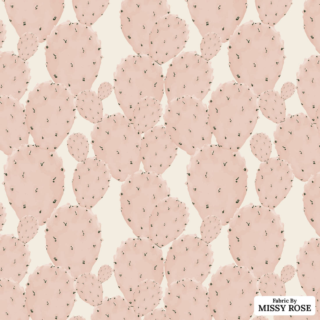 Indy Bloom Fabric Desert Rose Pink Cactus 02 flat view of the printed design | Fabric by Missy Rose