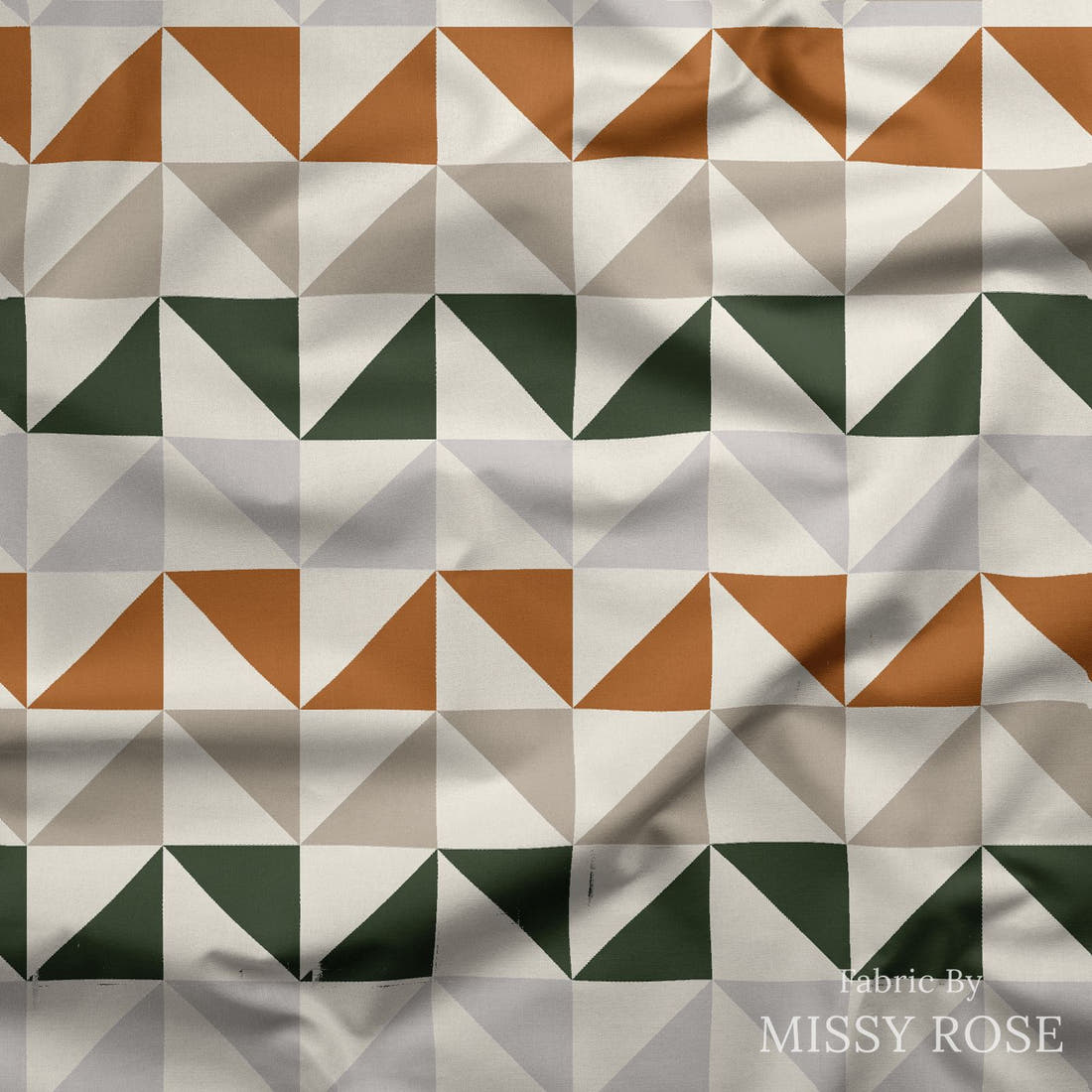 Indy Bloom Fabric Desert Rose Triad 04 draped fabric mockup - custom printed fabric by the metre | Fabric by Missy Rose