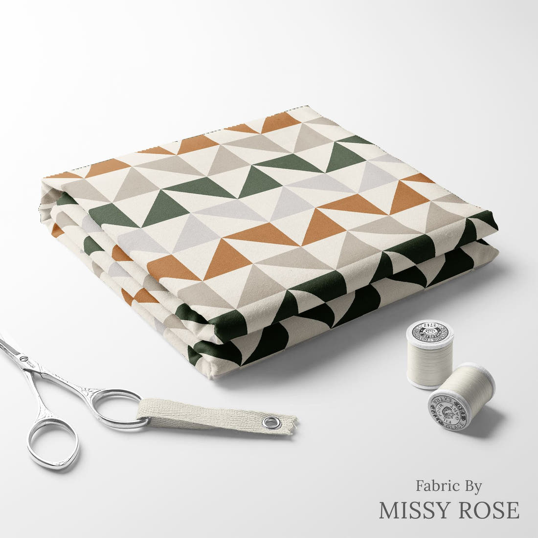 Indy Bloom Fabric Desert Rose Triad 04 folded fabric stack with matching thread - pre-order fabric Australia | Fabric by Missy Rose