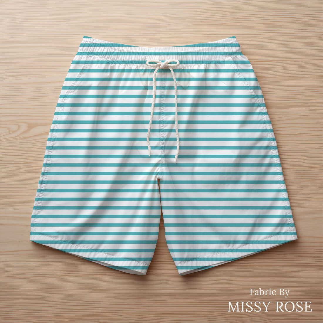 Indy Bloom Fabric Dragonfly Dreams Blue Stripe 06 sewn into swim shorts - custom printed fabric | Fabric by Missy Rose