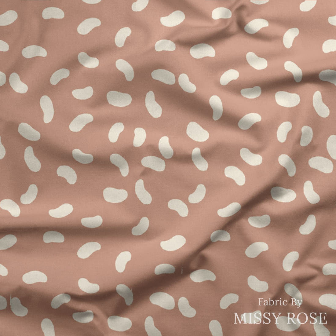 Indy Bloom Fabric Easter Party Blush Beans 18 draped fabric mockup - custom printed fabric by the metre | Fabric by Missy Rose