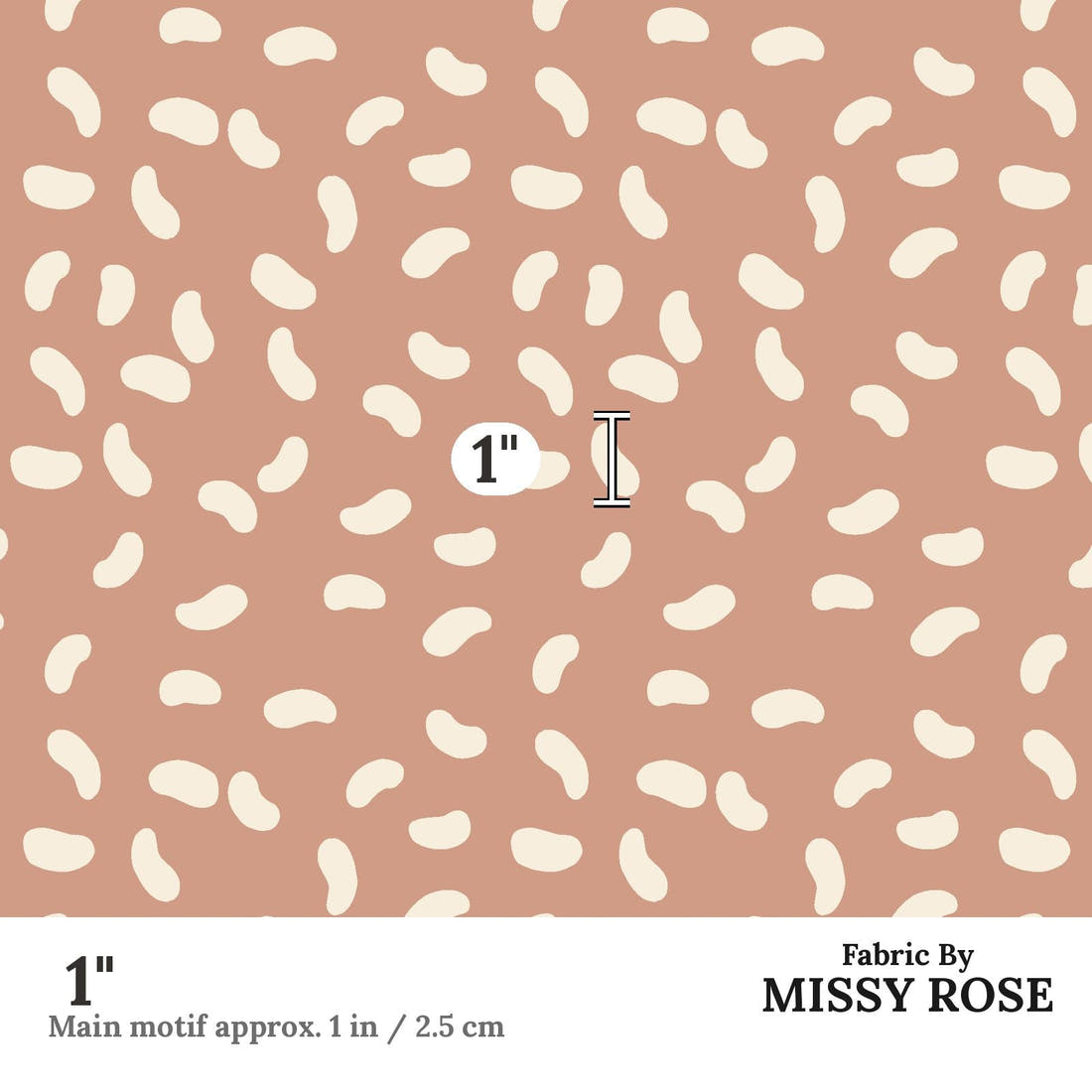 Indy Bloom Fabric Easter Party Blush Beans 18 1 inch print scale guide | Fabric by Missy Rose