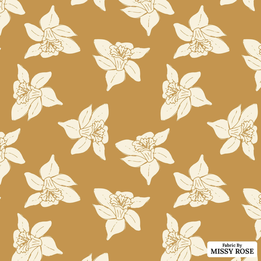 Indy Bloom Fabric Easter Party Daffodil 20 flat view of the printed design | Fabric by Missy Rose