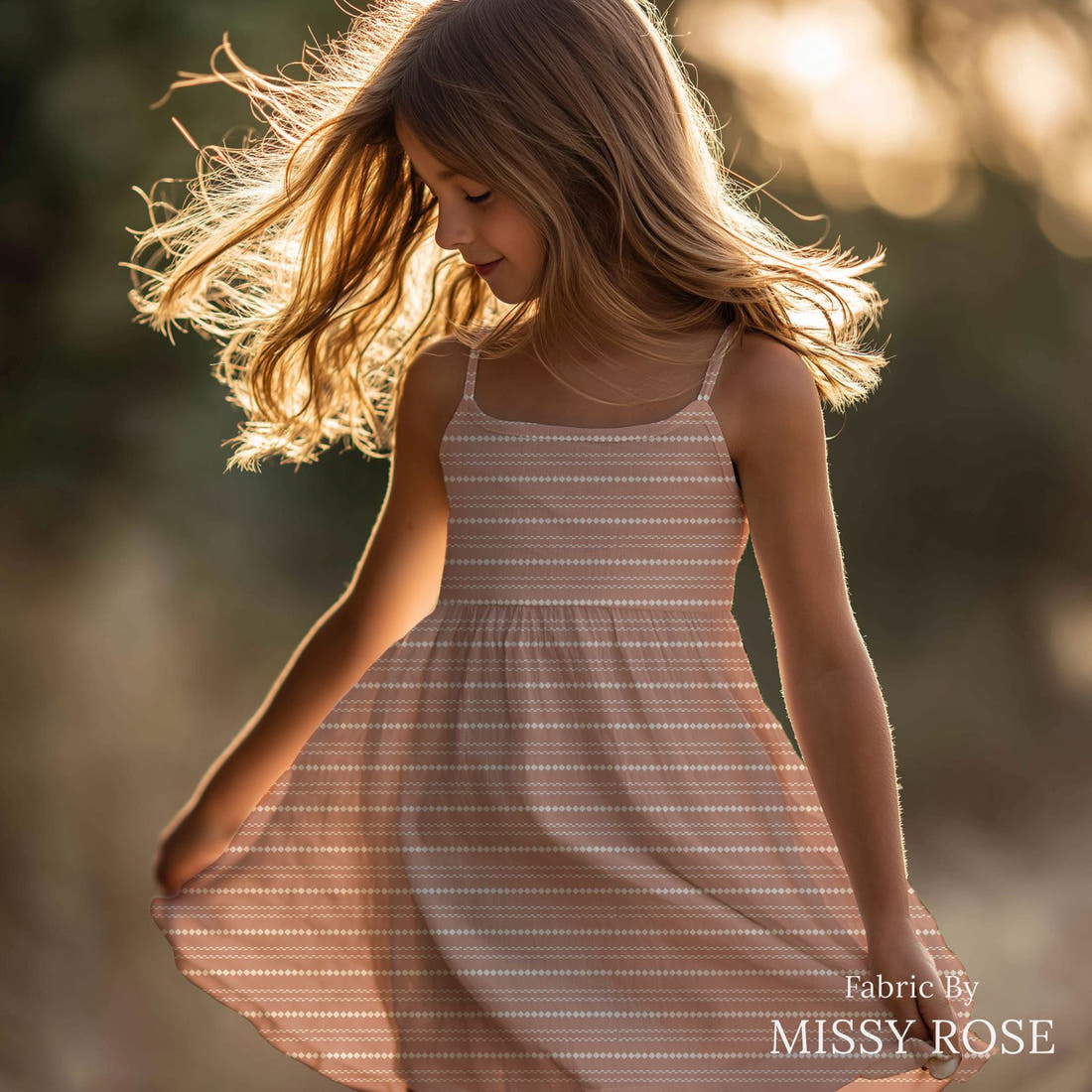 Indy Bloom Fabric Easter Party Knit in Berry 22 sewn into a girls' dress - custom printed fabric | Fabric by Missy Rose