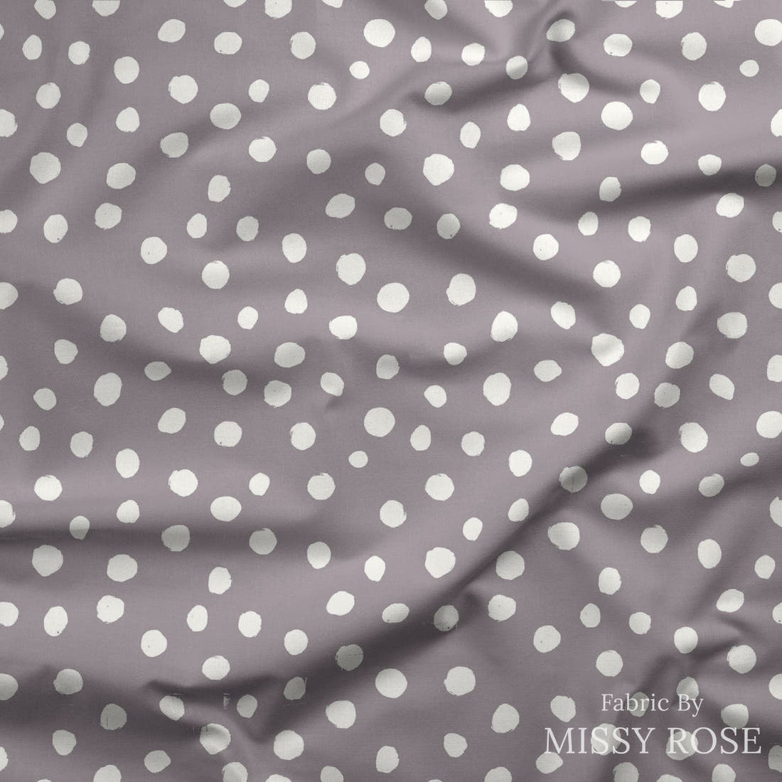 Indy Bloom Fabric Easter Party Polka Purple 06 draped fabric mockup - custom printed fabric by the metre | Fabric by Missy Rose