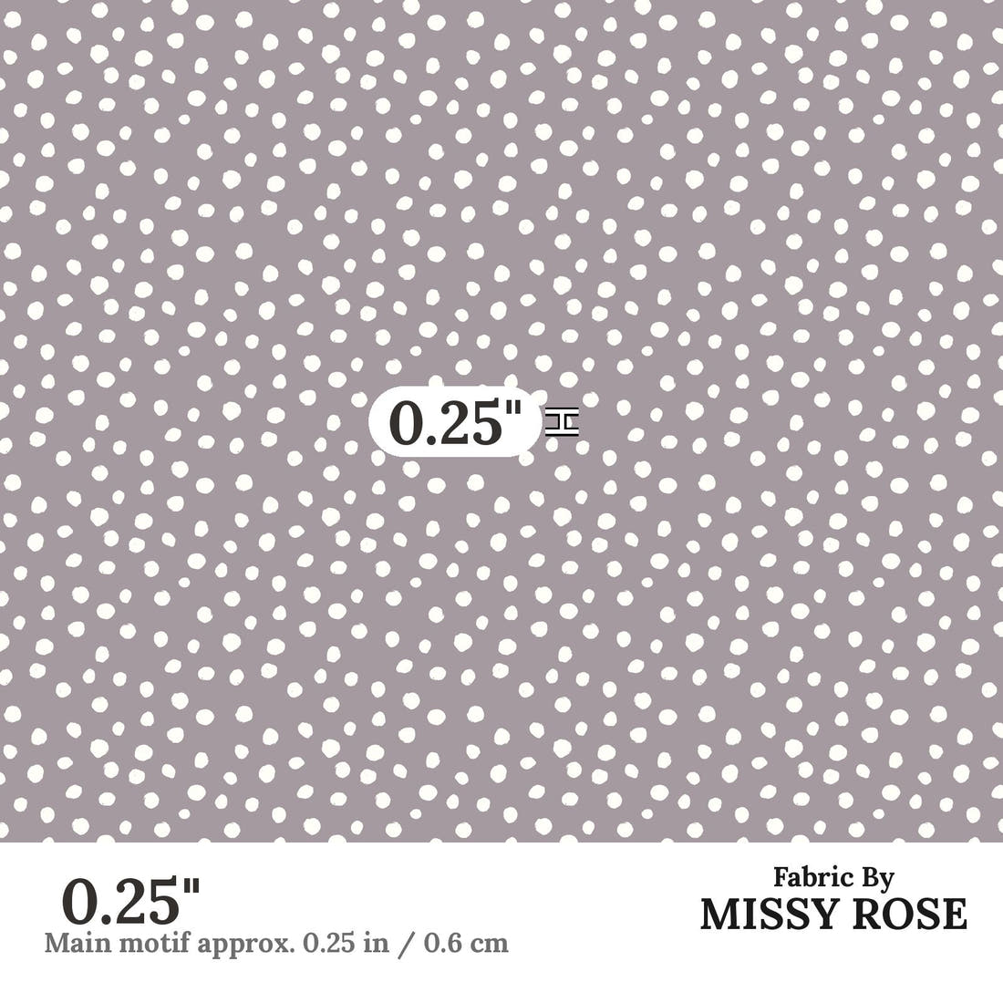 Indy Bloom Fabric Easter Party Polka Purple 06 0.25 inch print scale guide | Fabric by Missy Rose