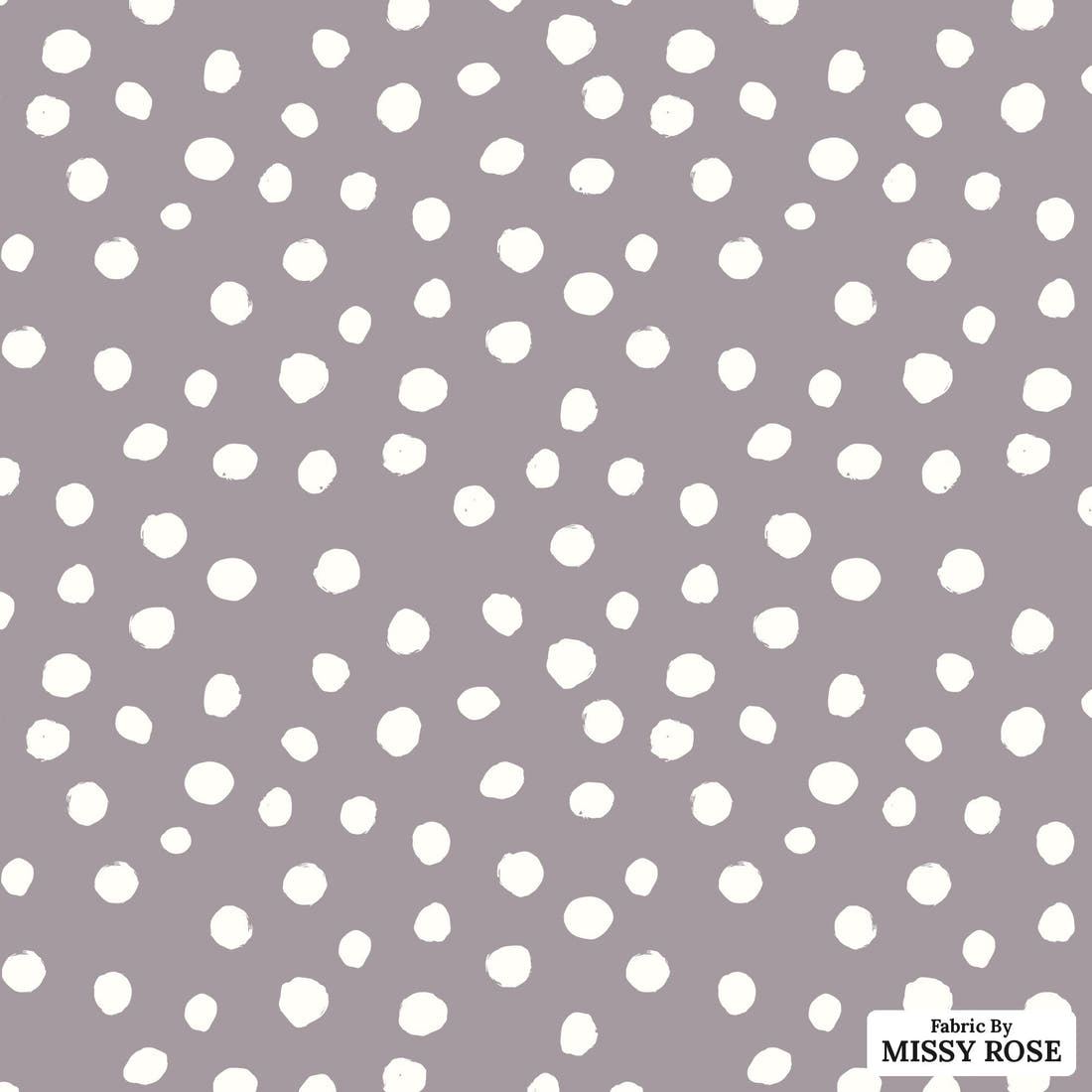 Indy Bloom Fabric Easter Party Polka Purple 06 flat view of the printed design | Fabric by Missy Rose