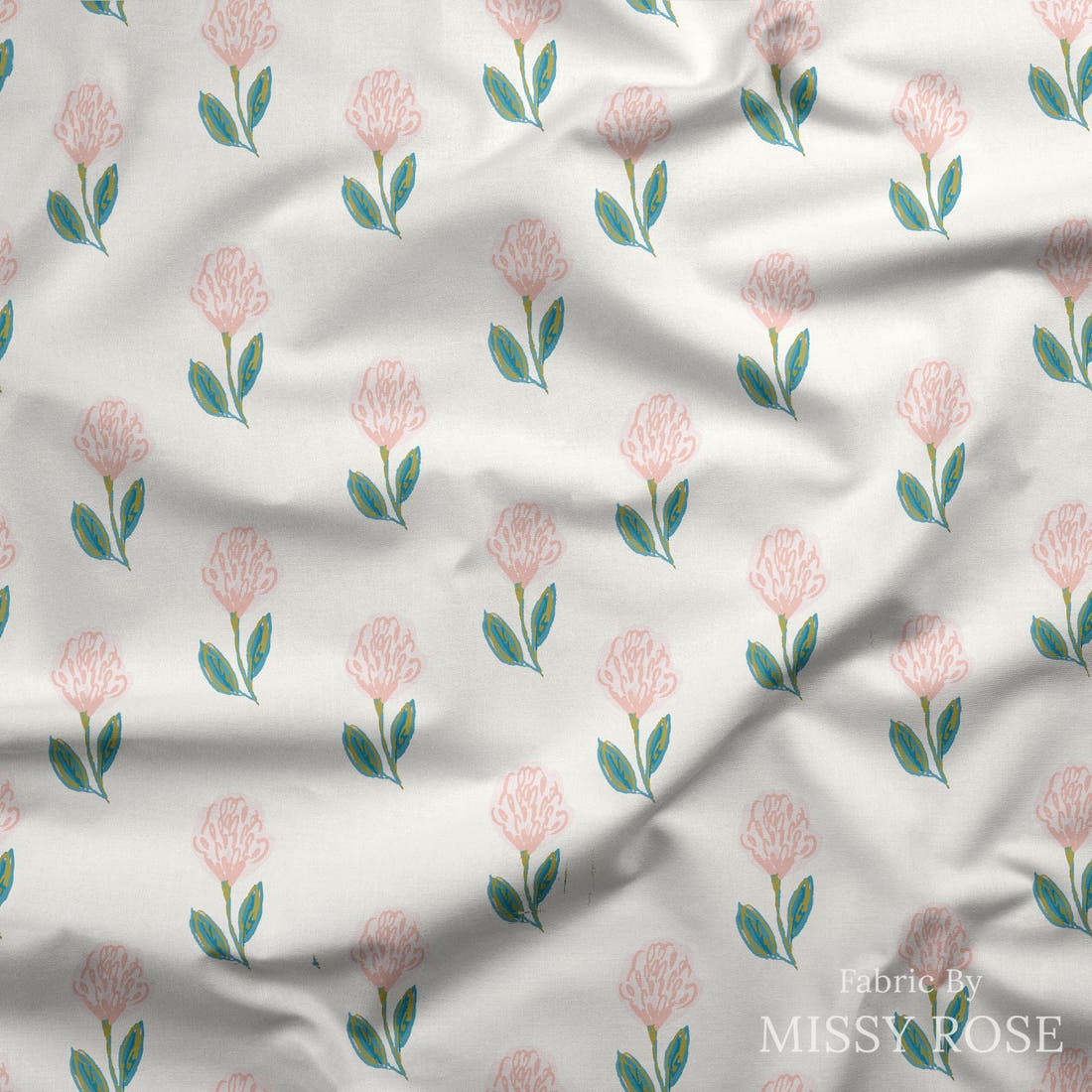 Indy Bloom Fabric Easter Party Poppy 08 draped fabric mockup - custom printed fabric by the metre | Fabric by Missy Rose