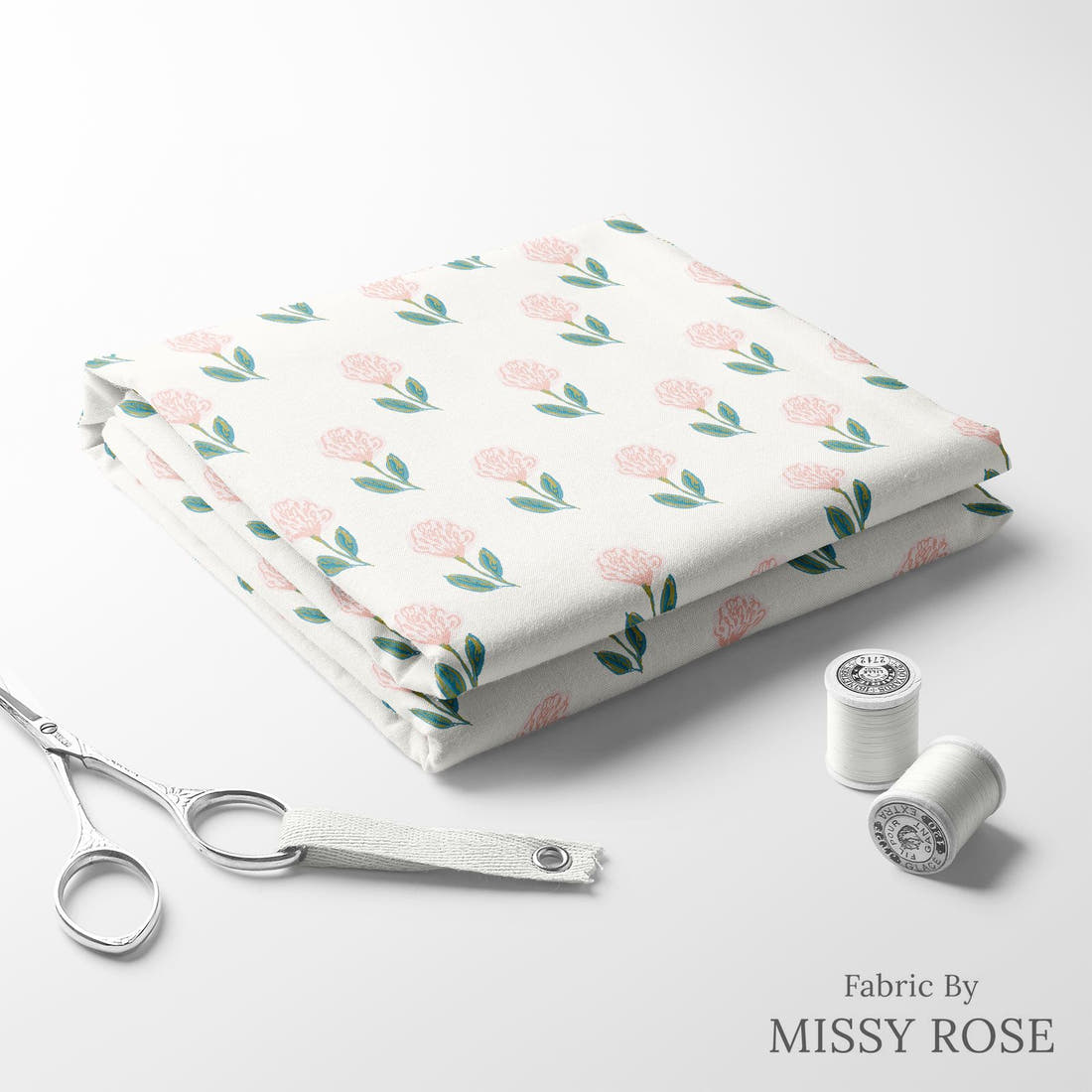 Indy Bloom Fabric Easter Party Poppy 08 folded fabric stack with matching thread - pre-order fabric Australia | Fabric by Missy Rose