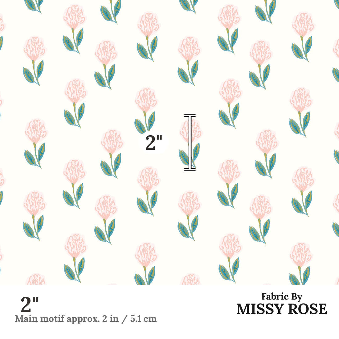 Indy Bloom Fabric Easter Party Poppy 08 2 inch print scale guide | Fabric by Missy Rose