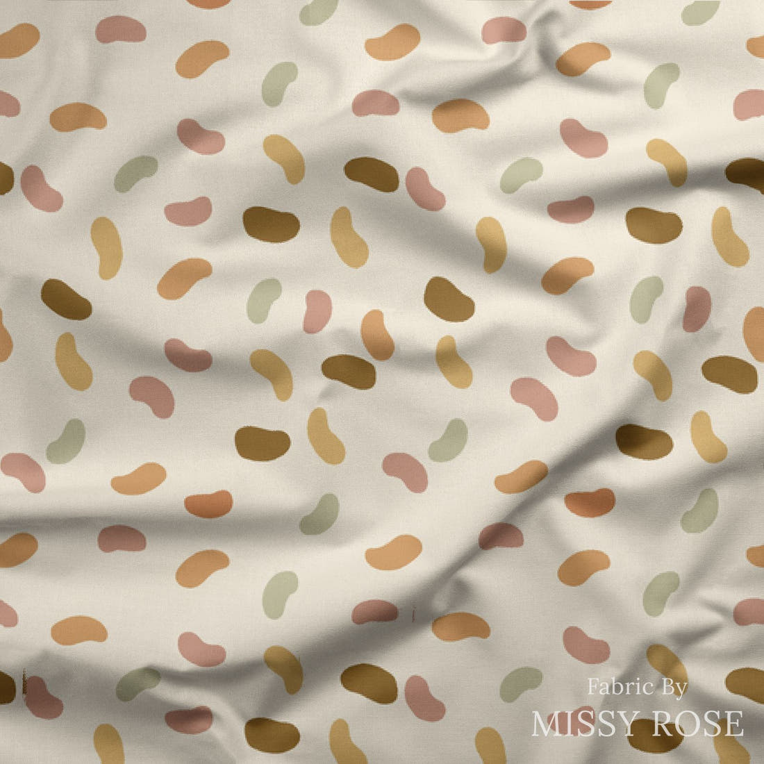 Indy Bloom Fabric Easter Party Rainbow Beans 24 draped fabric mockup - custom printed fabric by the metre | Fabric by Missy Rose