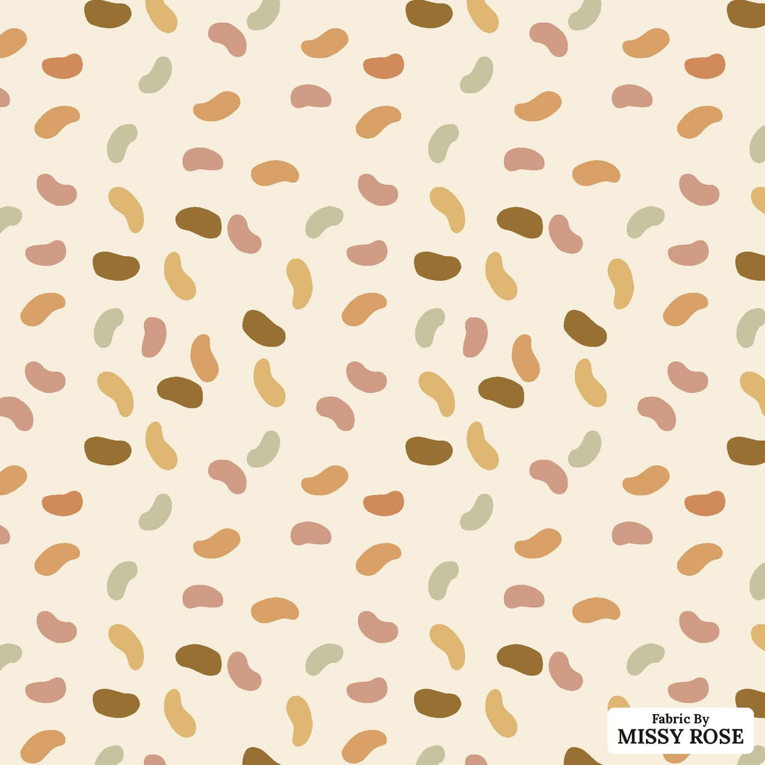 Indy Bloom Fabric Easter Party Rainbow Beans 24 flat view of the printed design | Fabric by Missy Rose
