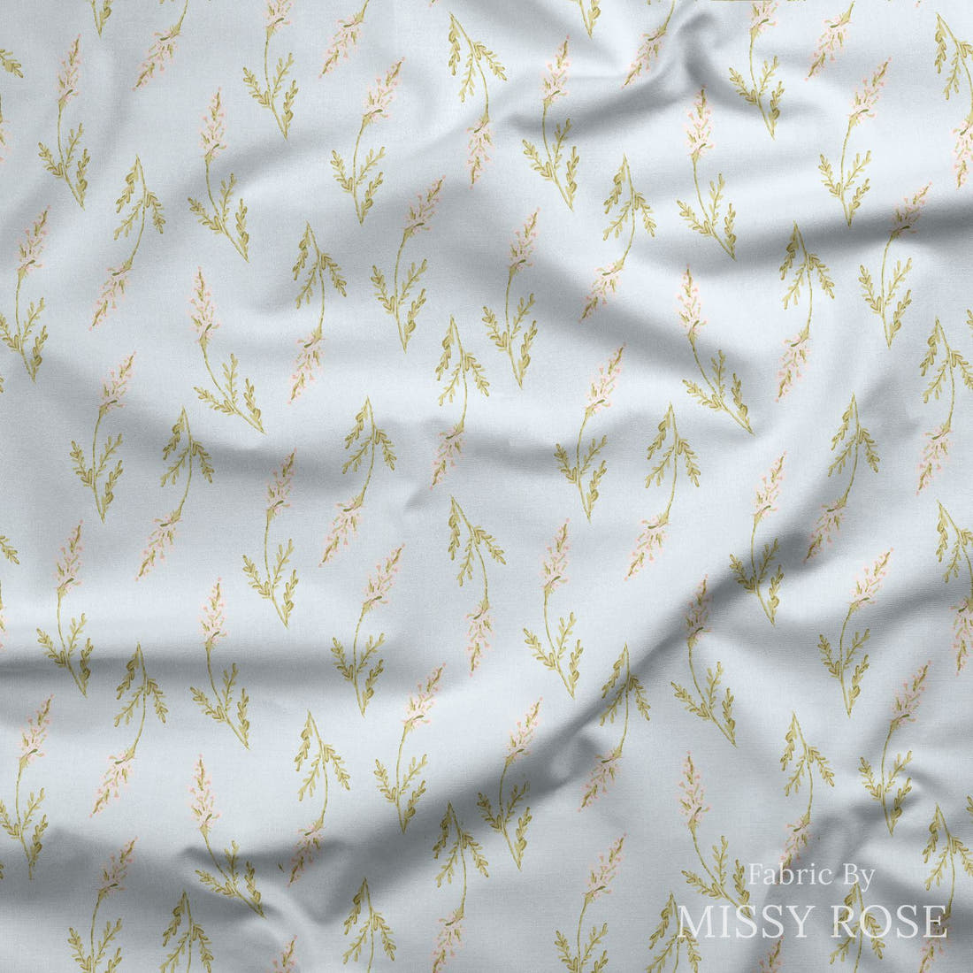 Indy Bloom Fabric Easter Party Sky Floral 05 draped fabric mockup - custom printed fabric by the metre | Fabric by Missy Rose