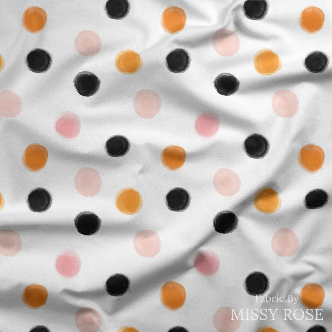 Indy Bloom Fabric Fall Polka 28 draped fabric mockup - custom printed fabric by the metre | Fabric by Missy Rose