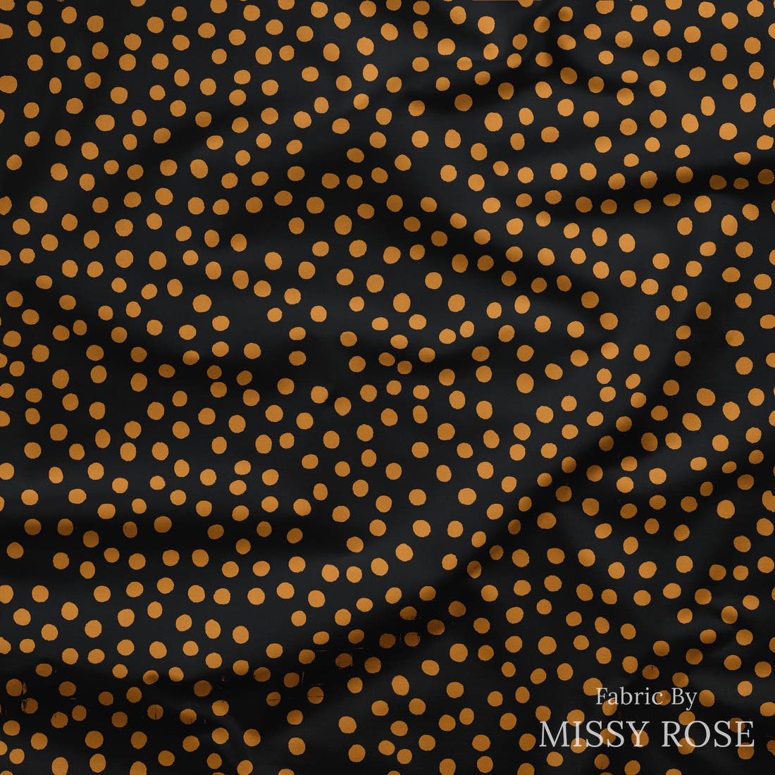 Indy Bloom Fabric Fall Pumpkin Dot 30 draped fabric mockup - custom printed fabric by the metre | Fabric by Missy Rose