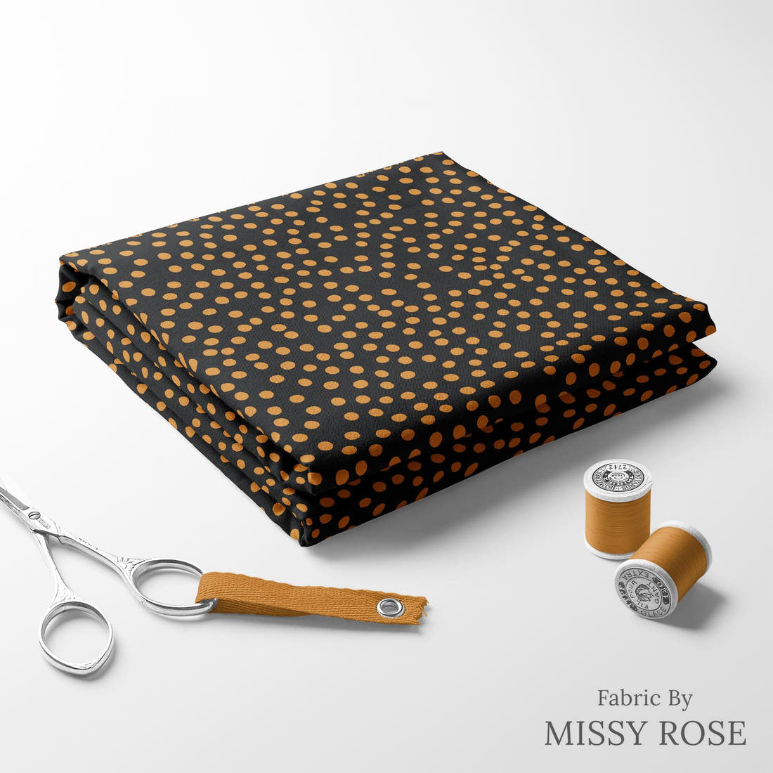 Indy Bloom Fabric Fall Pumpkin Dot 30 folded fabric stack with matching thread - pre-order fabric Australia | Fabric by Missy Rose