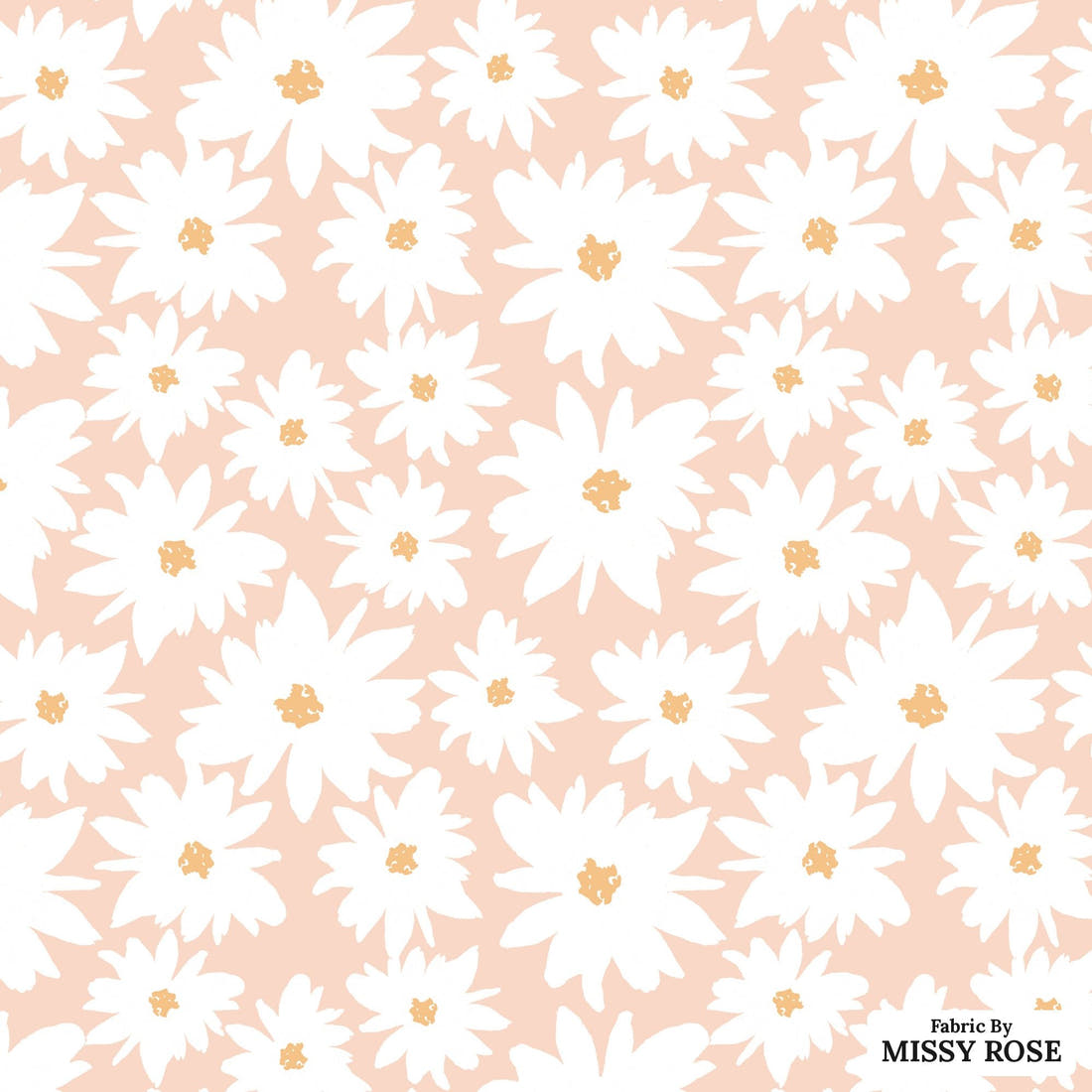 Indy Bloom Fabric Farmhouse Daisy in Pink 11 flat view of the printed design | Fabric by Missy Rose