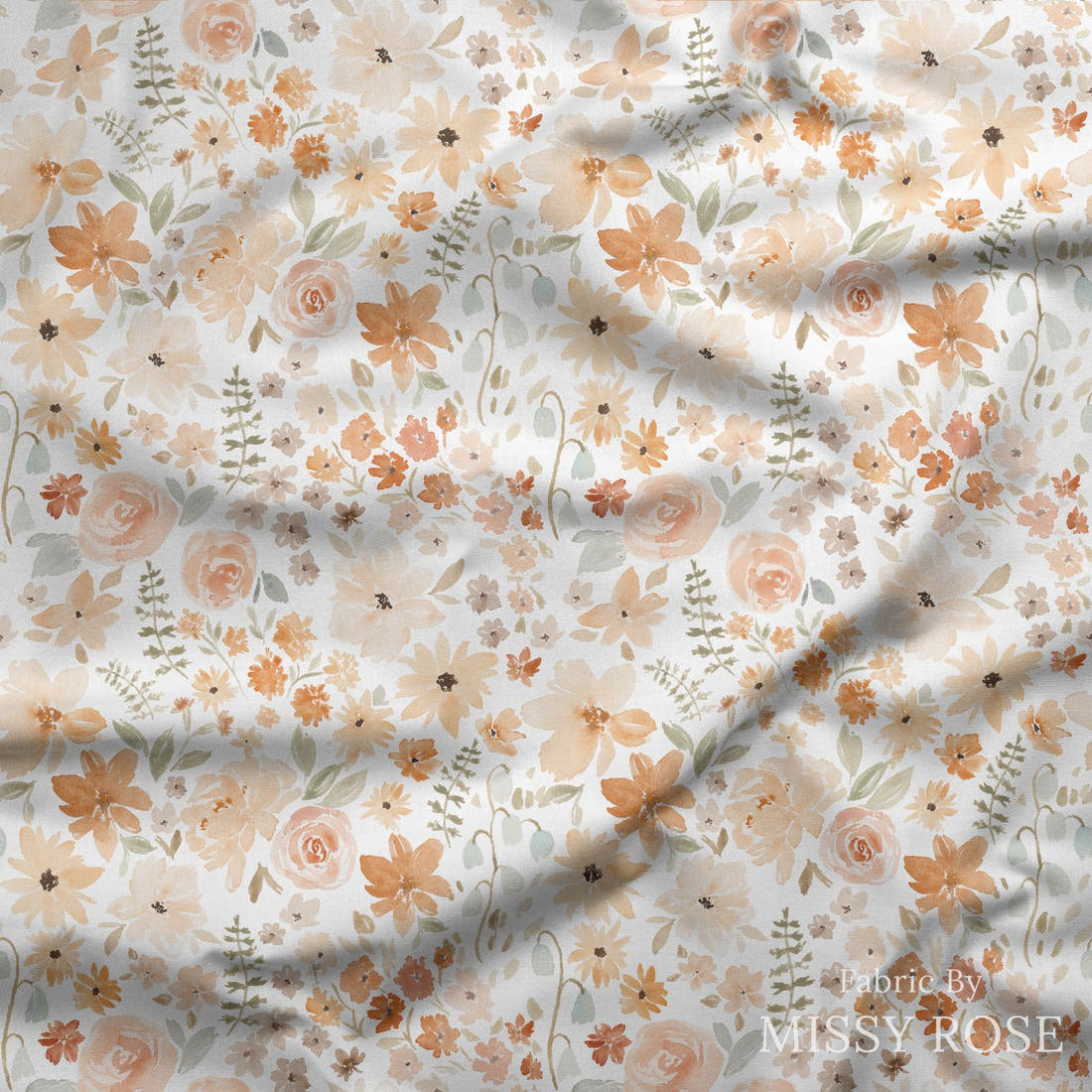 Indy Bloom Fabric Farmhouse Farm Fields 01 draped fabric mockup - custom printed fabric by the metre | Fabric by Missy Rose