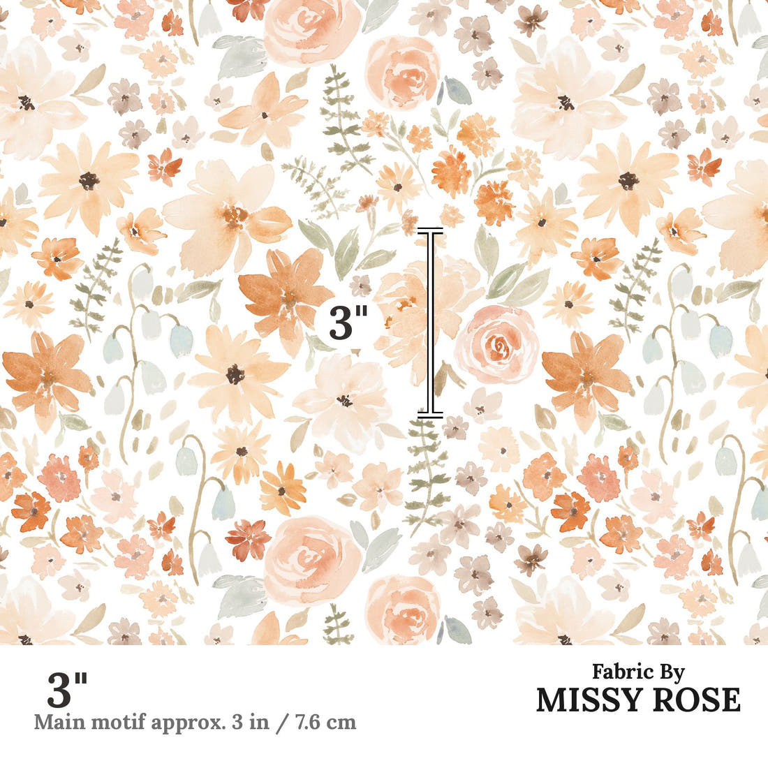 Indy Bloom Fabric Farmhouse Farm Fields 01 3 inch print scale guide | Fabric by Missy Rose