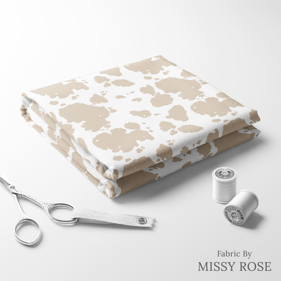Indy Bloom Fabric Farmhouse Jersey 07 folded fabric stack with matching thread - pre-order fabric Australia | Fabric by Missy Rose